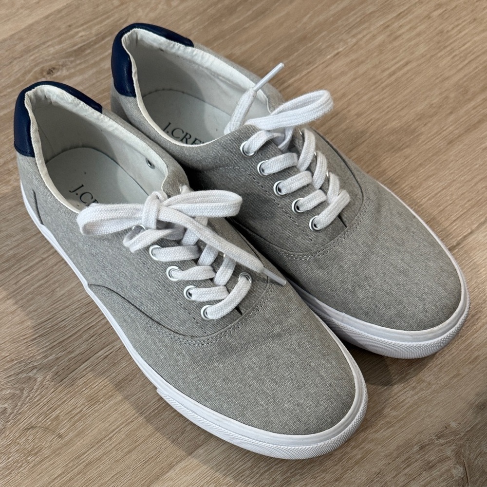J. Crew Men's Gray and Blue Sneakers